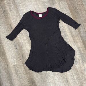 Free People Gray Mesh Asymmetrical Boho Tunic Sz S